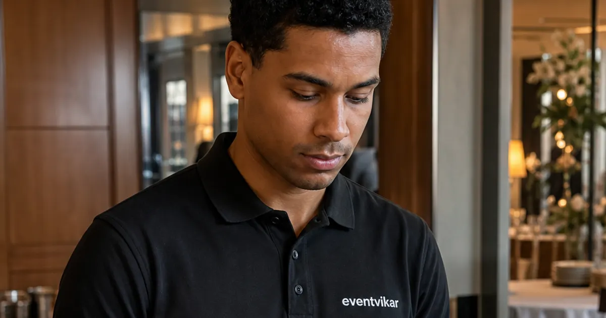 Illustrativ koordinering af eventpersonale før et corporate event