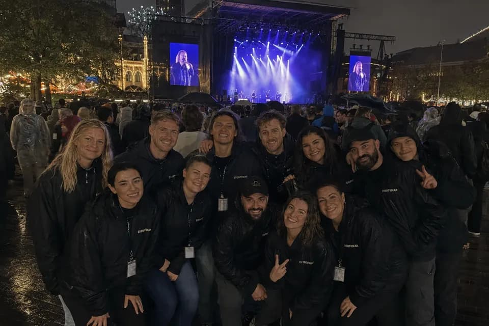 Illustrativ festivalvenue med flere driftszoner