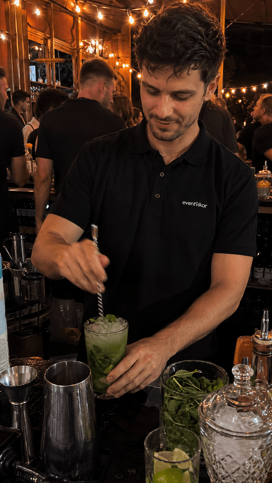 Bartender mixer drinks bag en bar